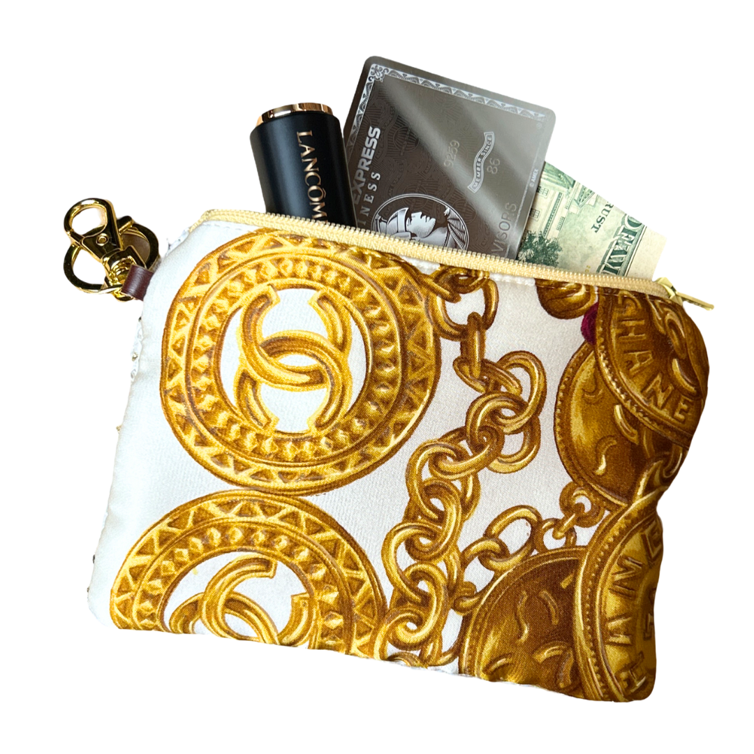 Chanel CC Logo Scarf | Chanel Keychain Bag at Vintage Luxe Up