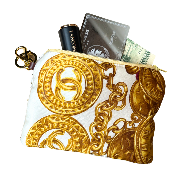 Chanel CC Logo Scarf | Chanel Keychain Bag at Vintage Luxe Up