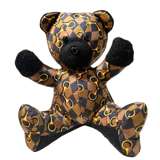 Horsebit Vintage Silk & Cashmere Scarf Tender Teddy Bear