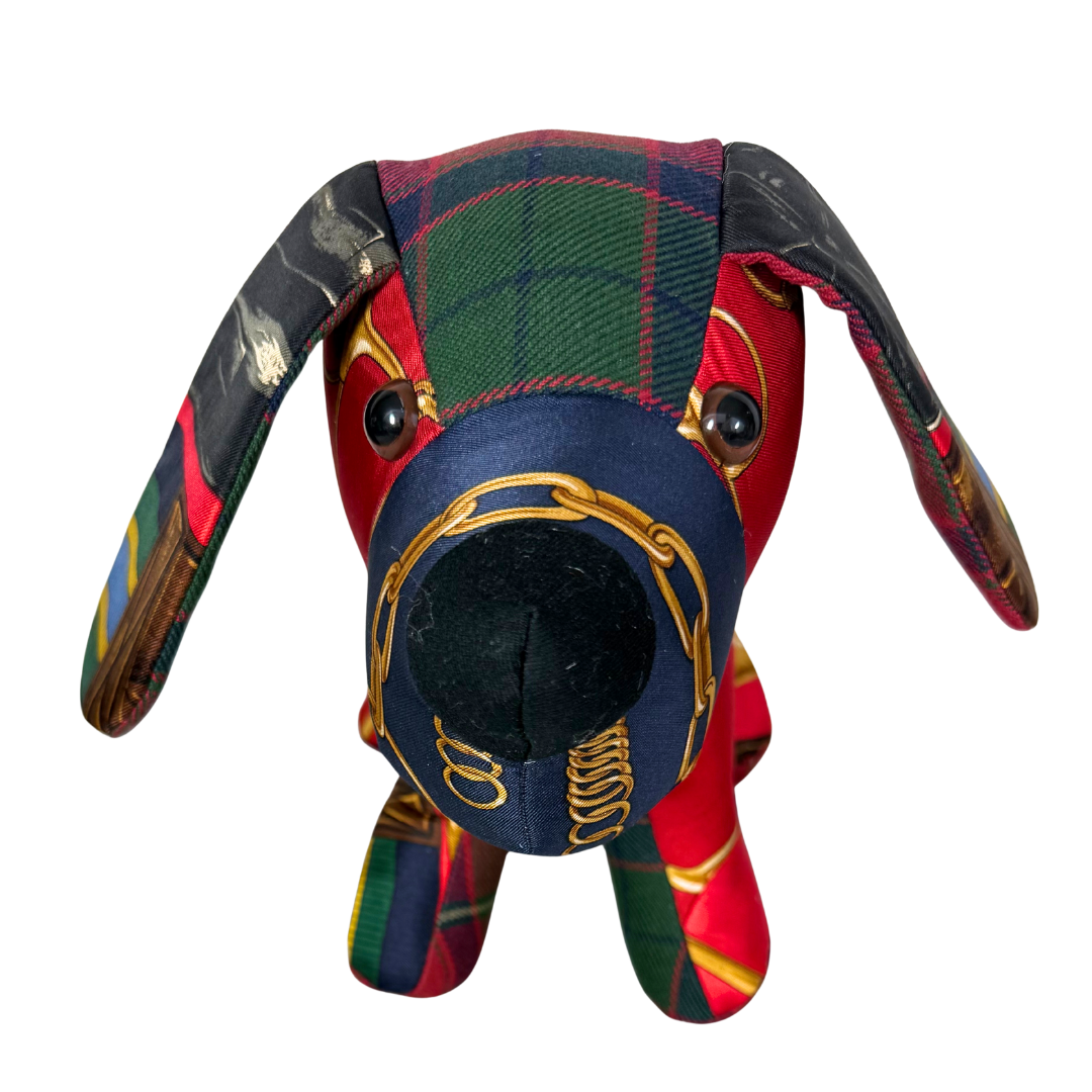 Equestrian Vintage Silk Scarf Loyal Puppy