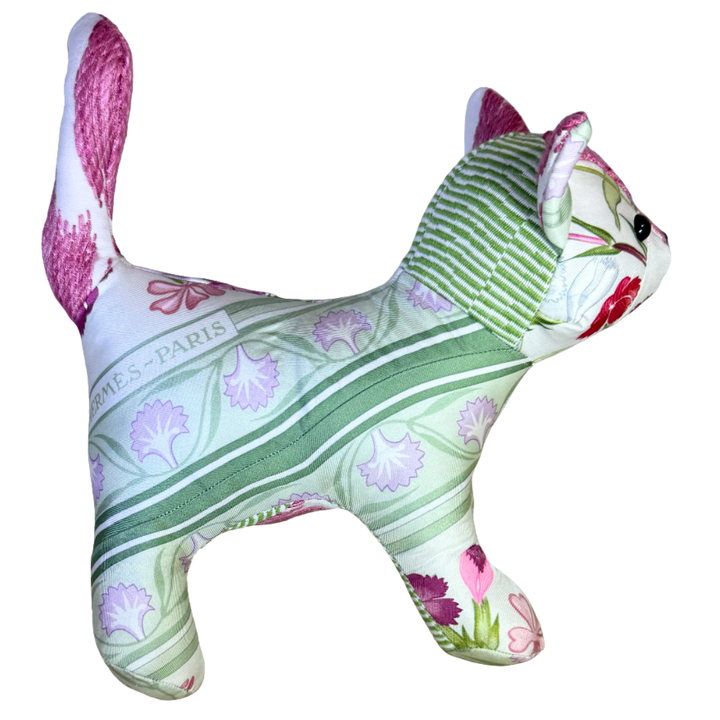 Oeillets Sauvages Vintage Silk Scarf Charming Kitten