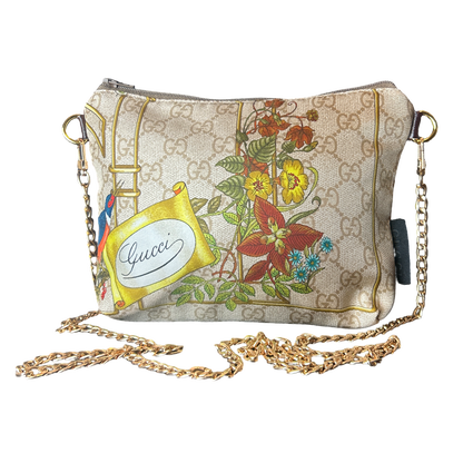 GG Floral Lattice Vintage Silk Scarf Crossbody Bag
