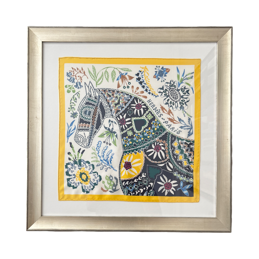 Hermes En Attendant Ulysse Scarf | Hermes Framed Scarf at Vintage Luxe Up
