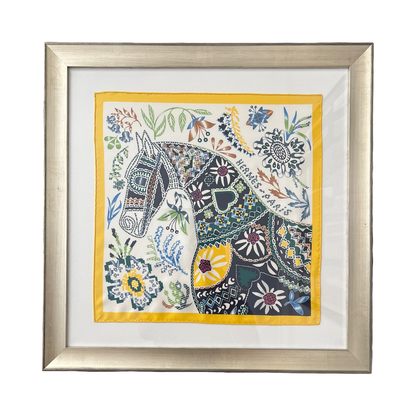 Hermes En Attendant Ulysse Scarf | Hermes Framed Scarf at Vintage Luxe Up