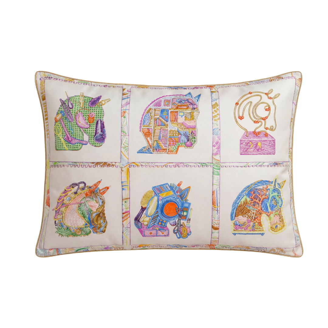Chevaloscope Vintage Silk Scarf Pillows