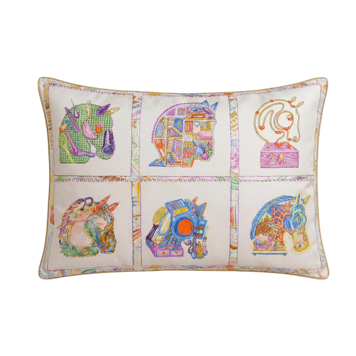 Chevaloscope Vintage Silk Scarf Pillows