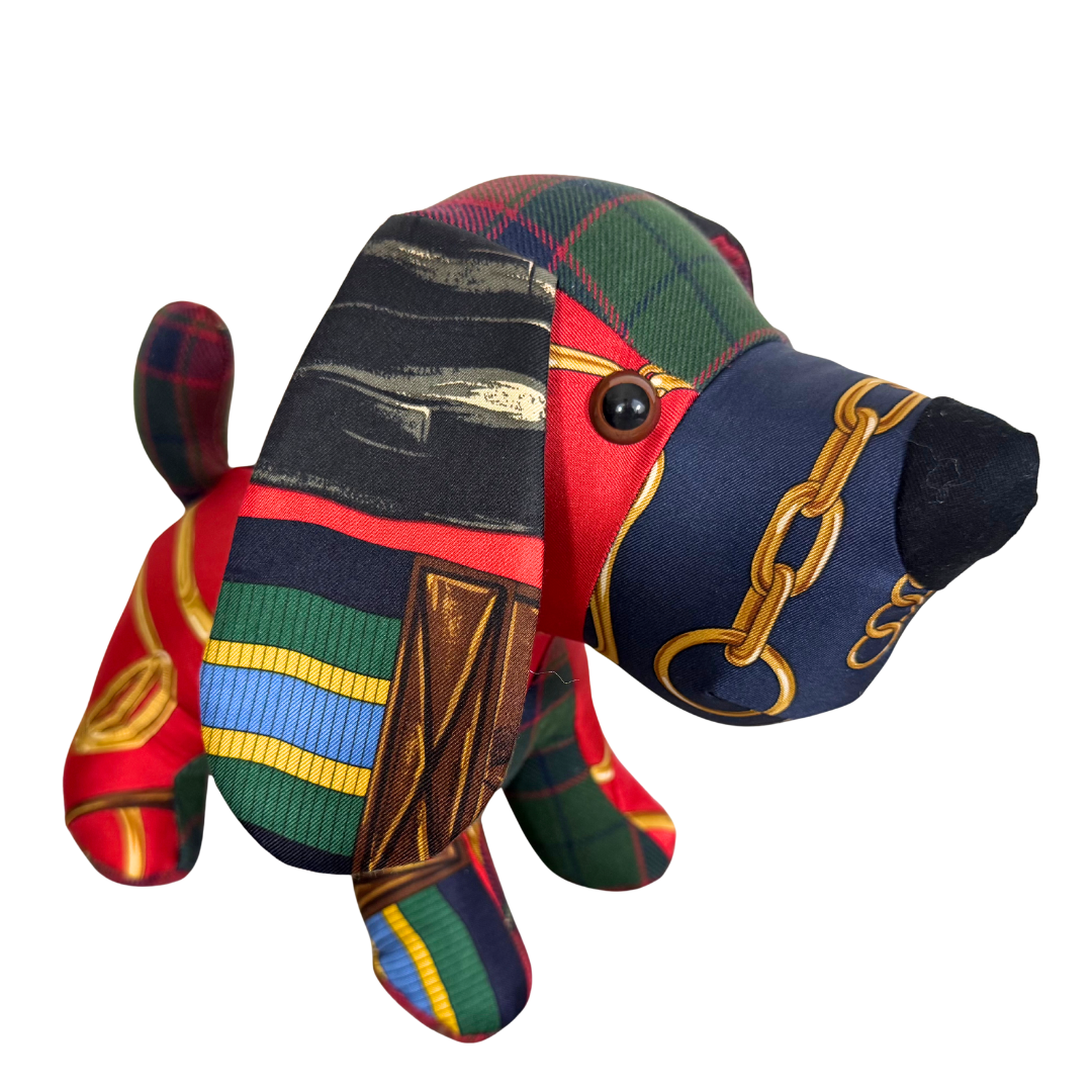 Equestrian Vintage Silk Scarf Loyal Puppy