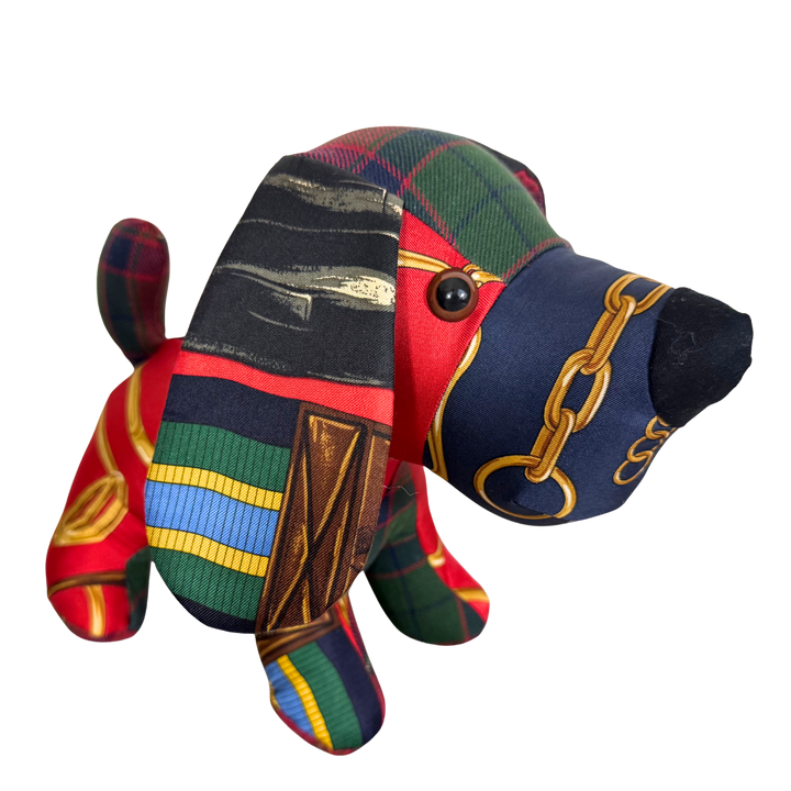 Equestrian Vintage Silk Scarf Loyal Puppy