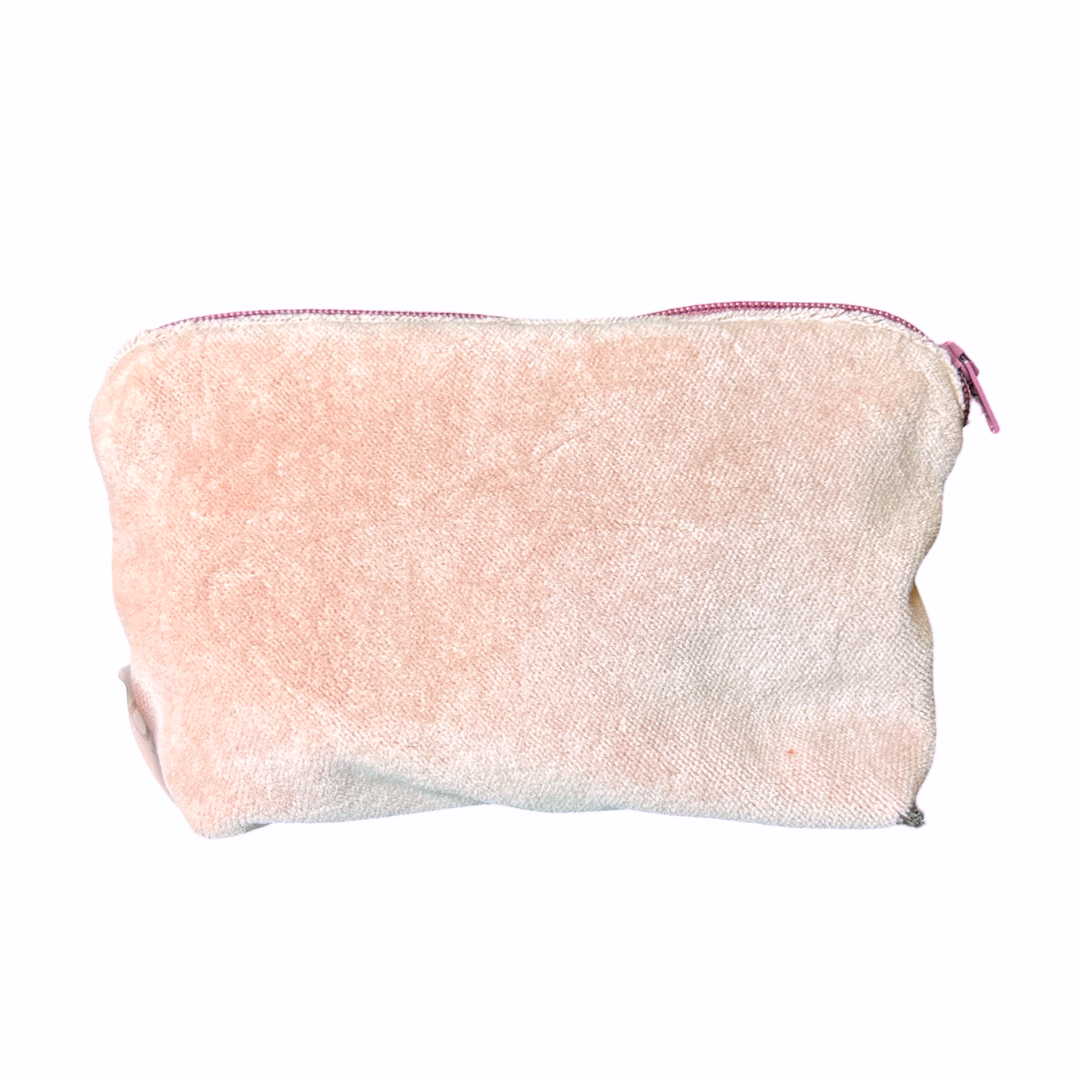 Trotter Pink Vintage Silk Scarf Beauty Bag