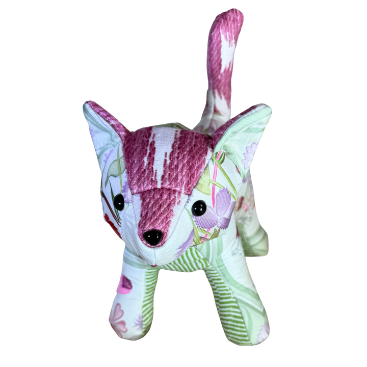 Oeillets Sauvages Vintage Silk Scarf Charming Kitten
