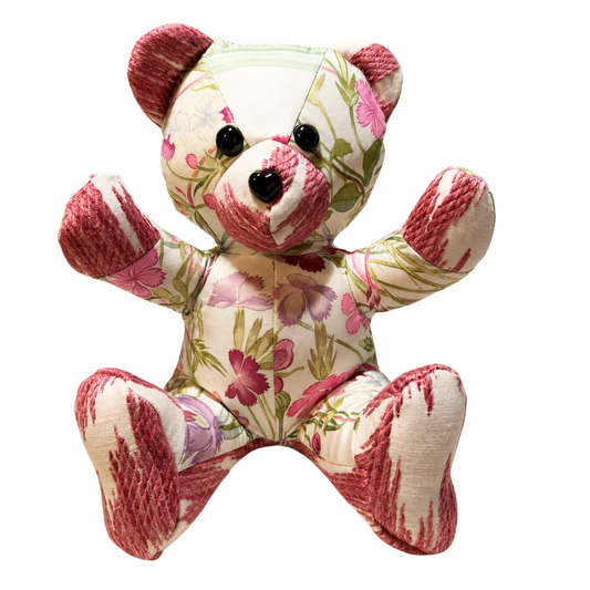Oeillets Sauvage Vintage Silk Scarf Tender Teddy Bear