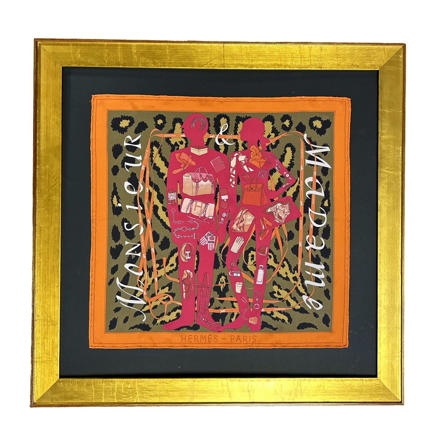 Hermes Monsieur et Madame Scarf | Framed Hermes Scarf at Vintage Luxe Up