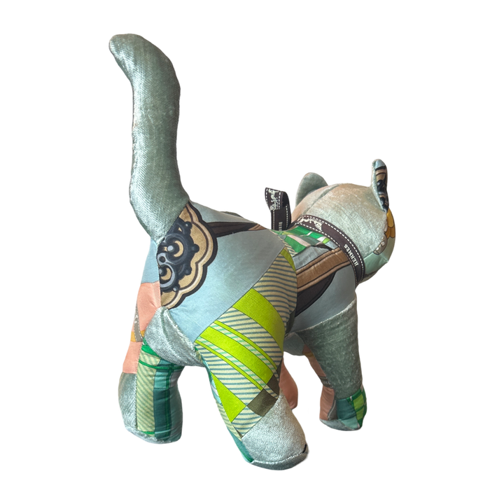 Vintage Silk Scarf Patchwork Kitten