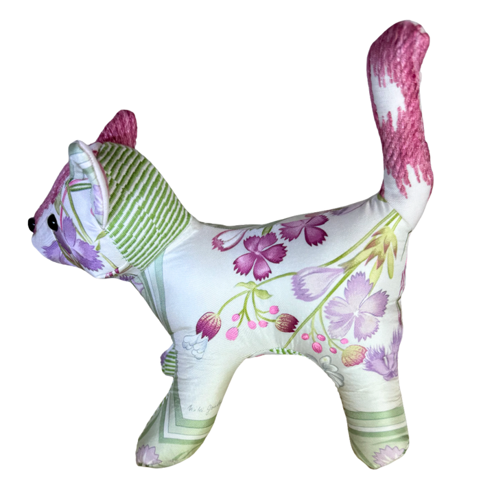 Oeillets Sauvages Vintage Silk Scarf Charming Kitten