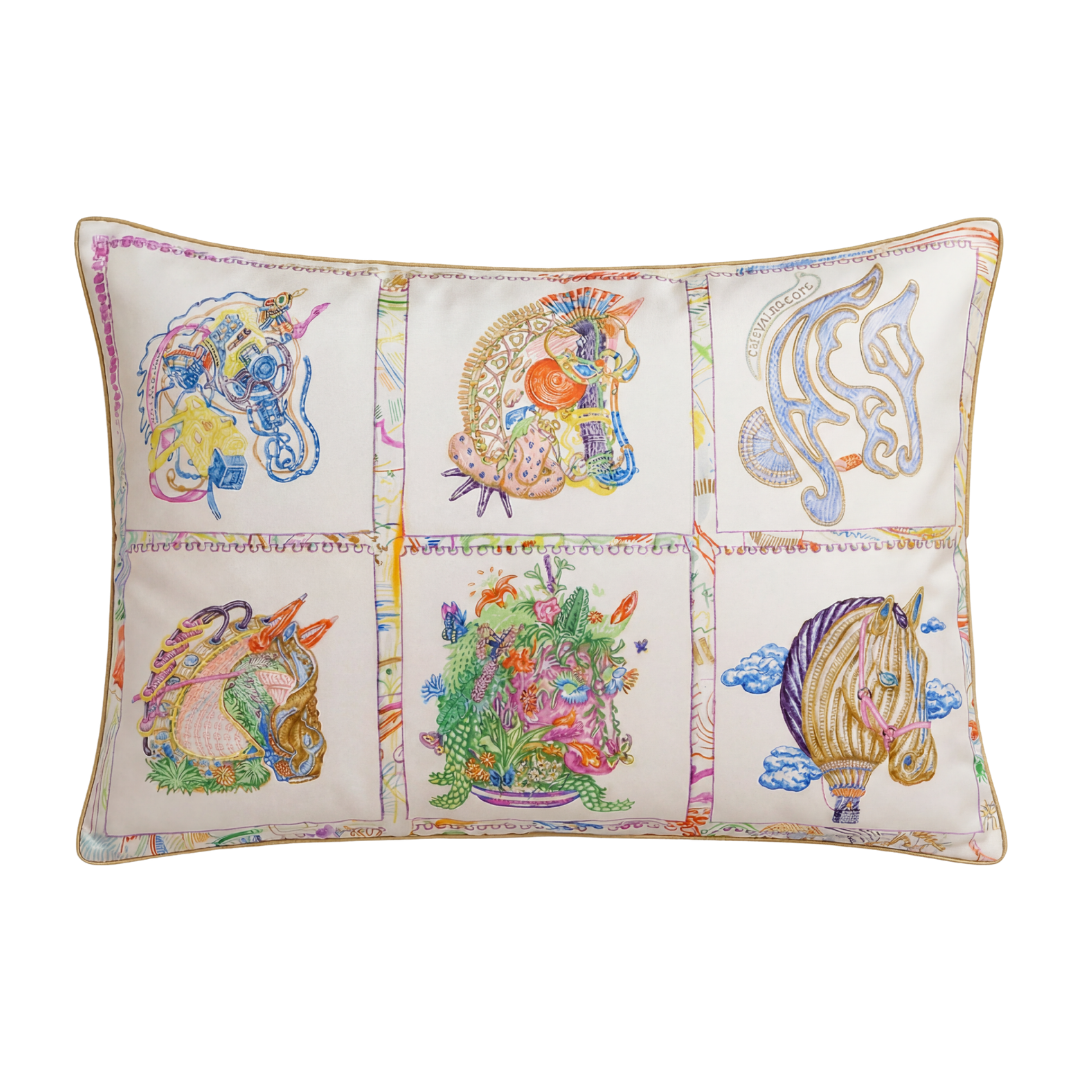 Chevaloscope Vintage Silk Scarf Pillows