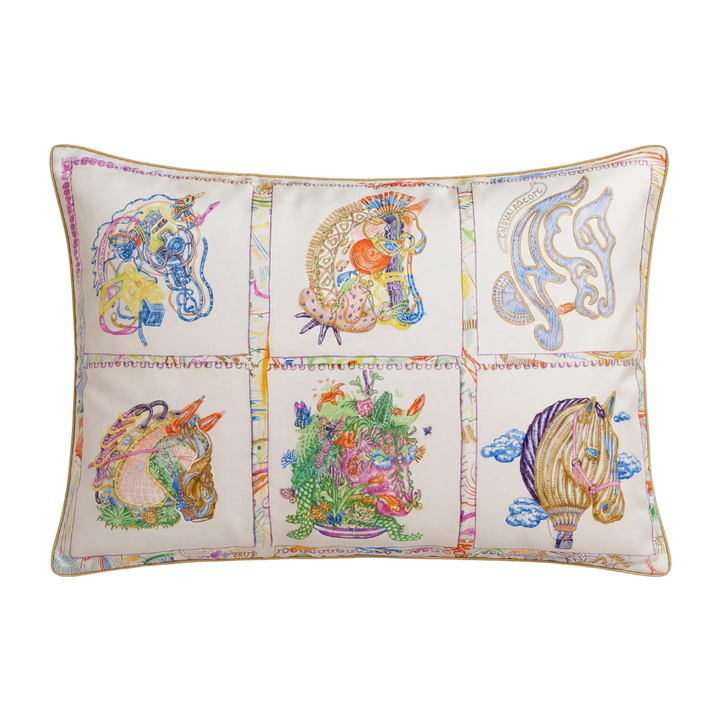 Chevaloscope Vintage Silk Scarf Pillows