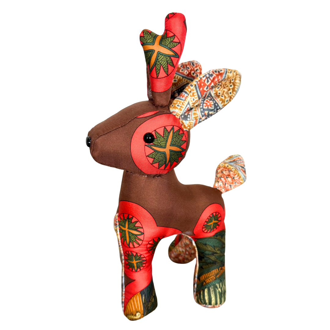 Roy Soleil Vintage Silk Scarf Guide Reindeer