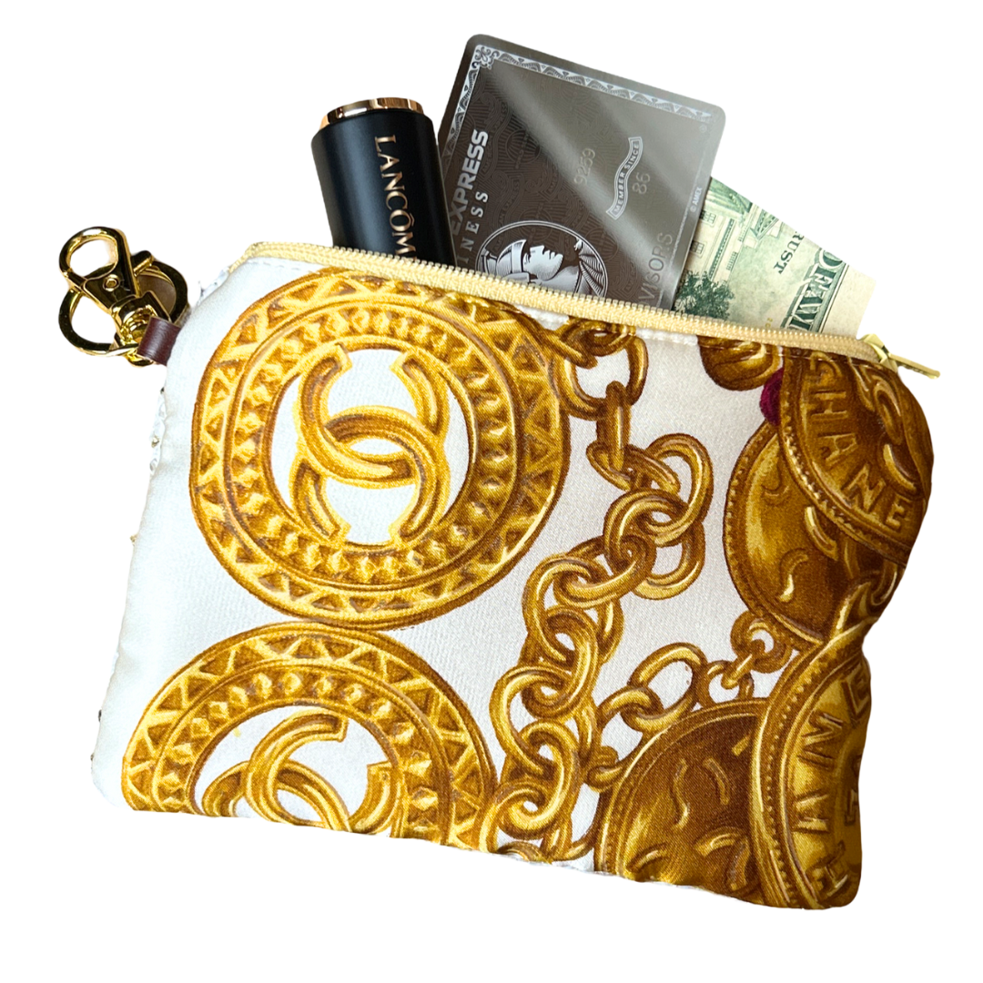 Chanel CC Logo Scarf | Chanel Keychain Bag at Vintage Luxe Up