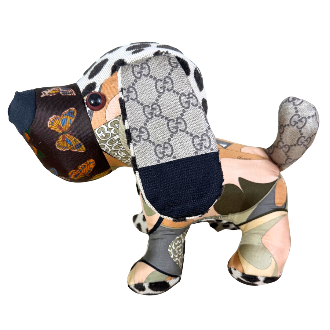 GG Abstract Vintage Silk Scarf Loyal Puppy