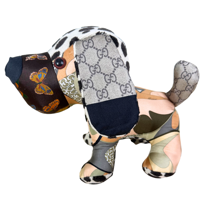GG Abstract Vintage Silk Scarf Loyal Puppy