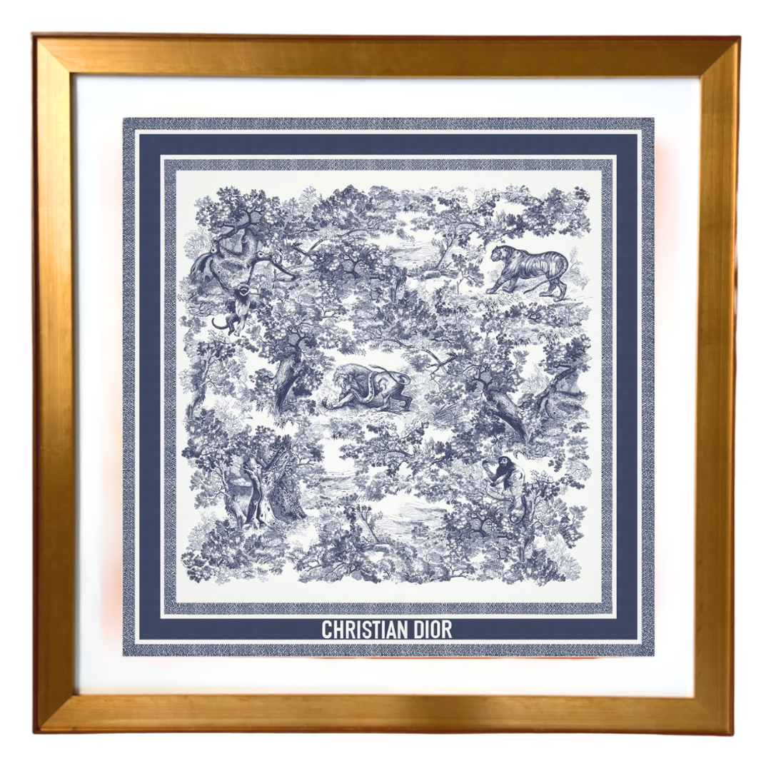 Dior Toile de Jouy Scarf | Framed Scarf at Vintage Luxe Up