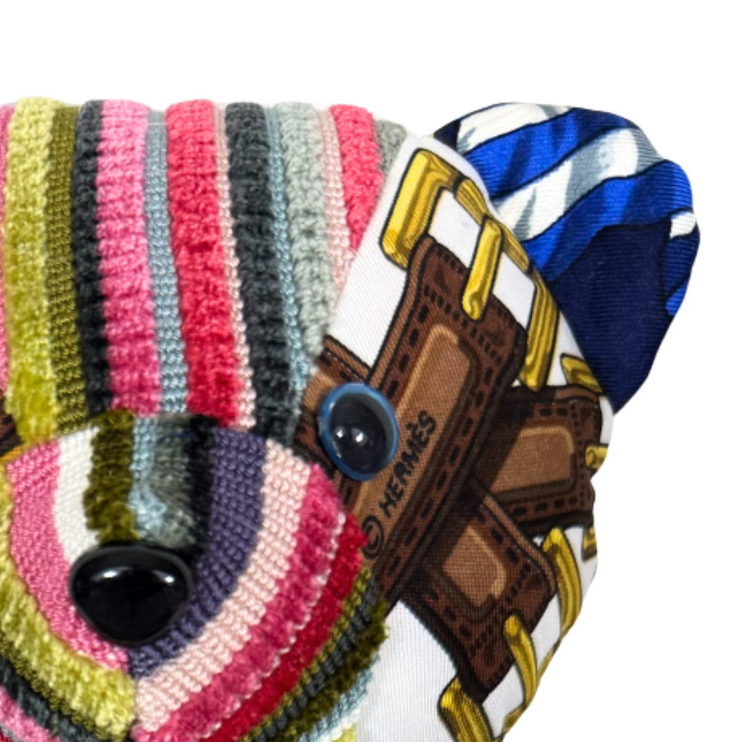 Sangles Silk Scarf Patchwork Teddy Bear