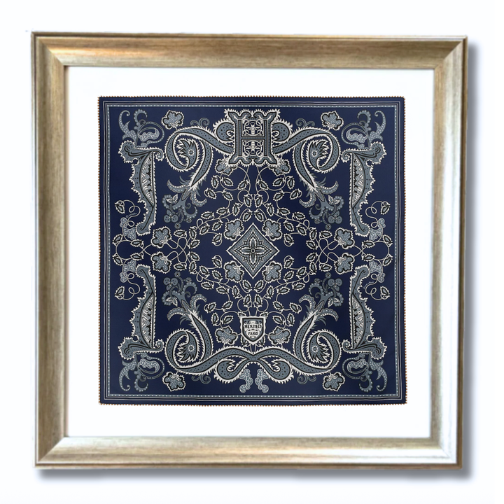 HERMES H Enlumine Bandana Scarf | Hermes Framed Scarf at Vintage Luxe Up