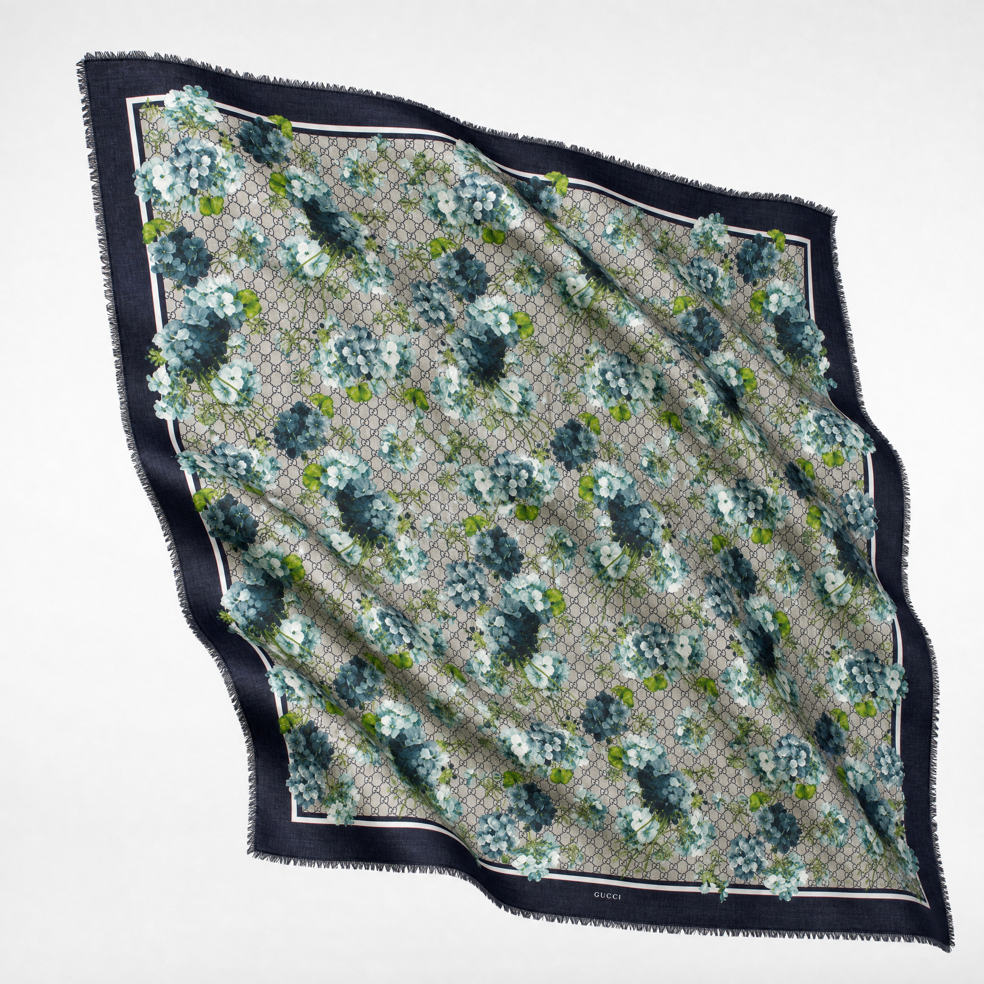 Gucci gg blooms scarf blue