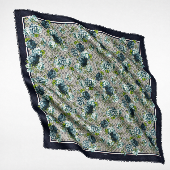 Gucci gg blooms scarf blue
