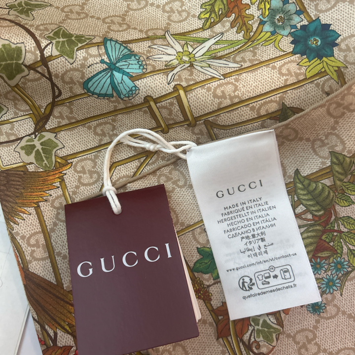 Floral Lattice Vintage Scarf Drawstring Crossbody Bag