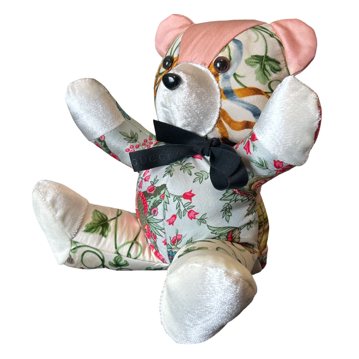 Gucci Chinoiserie Scarf | Gucci Teddy Bear at Vintage Luxe Up