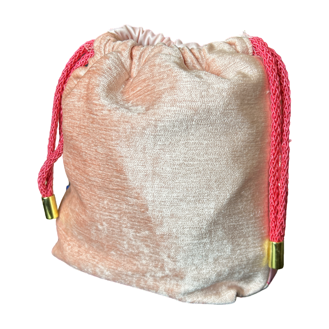 LV Monogram Cherry Blossom Vintage Silk Scarf Drawstring Crossbody Bag