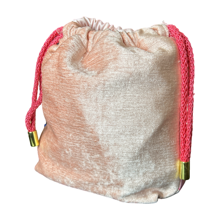 LV Monogram Cherry Blossom Vintage Silk Scarf Drawstring Crossbody Bag