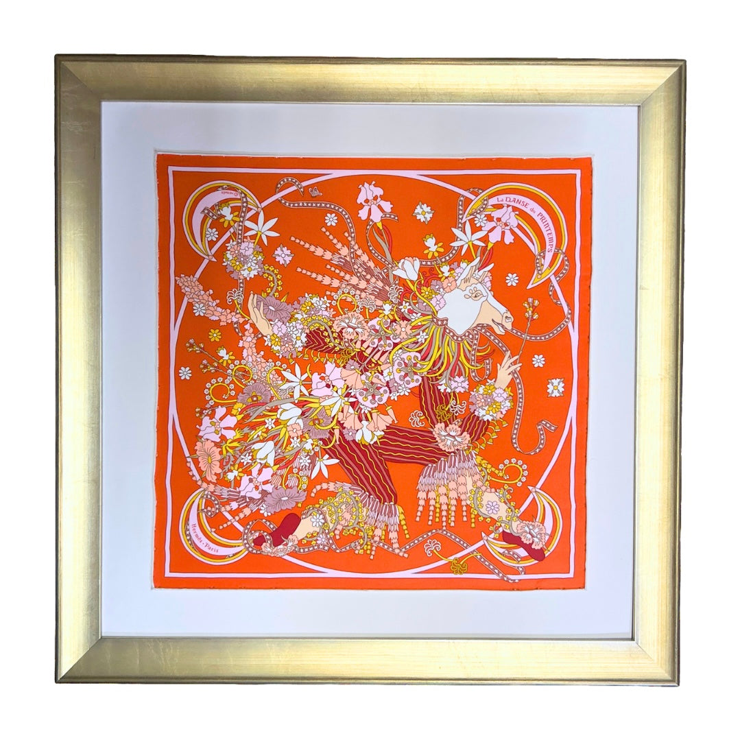 Hermes Danse du Printemps Framed Scarf at Vintage Luxe Up