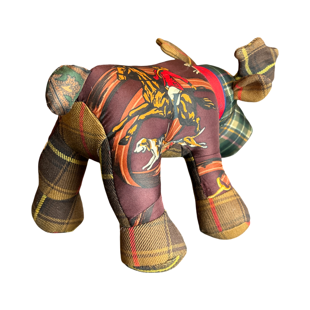 Tartan Vintage Silk Scarf Majestic Moose