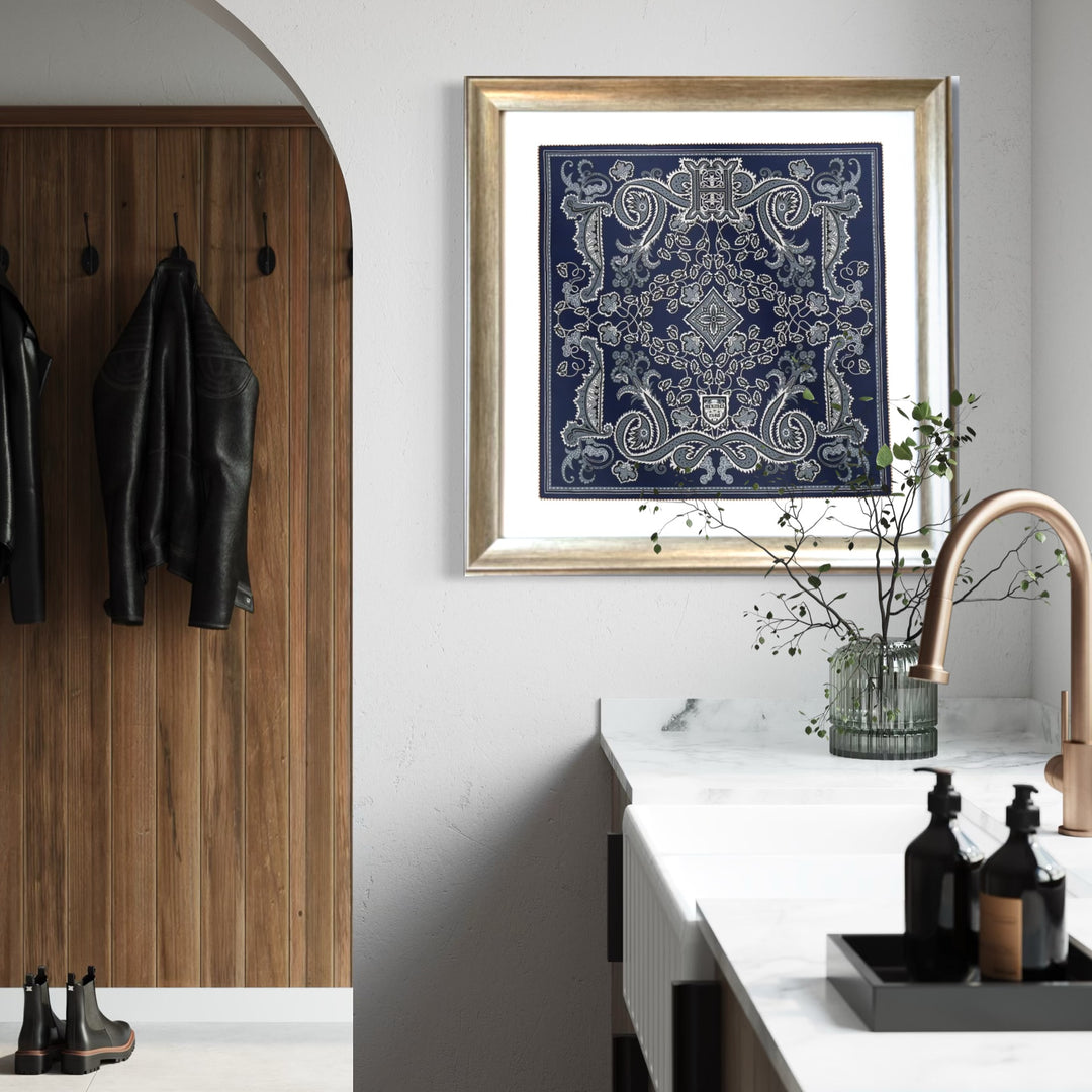 Hermes H Enlumine Bandana Scarf | Framed Hermes Scarf at Vintage Luxe Up