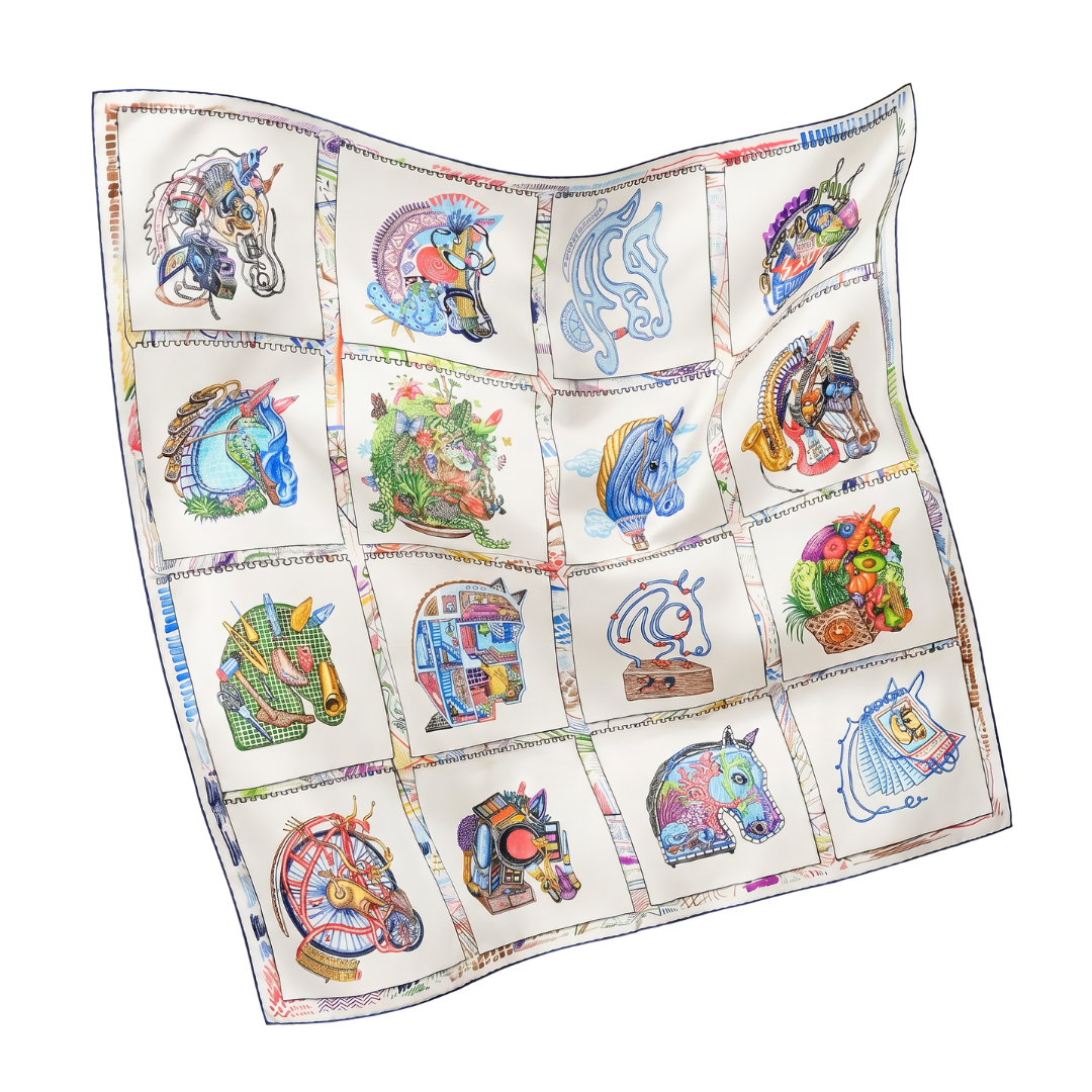 HERMES CHEVALOSCOPE SCARF