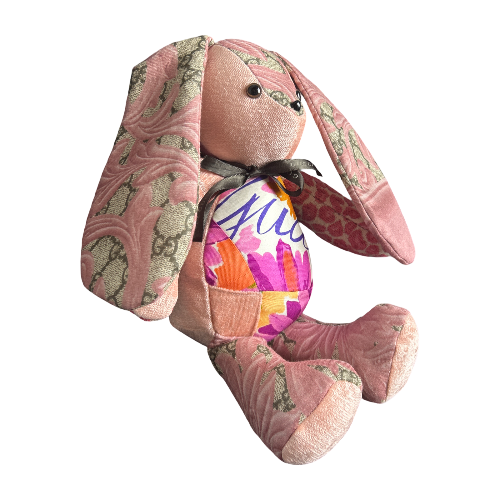 Gucci GG Logo Arabesque Scarf Patchwork Bunny
