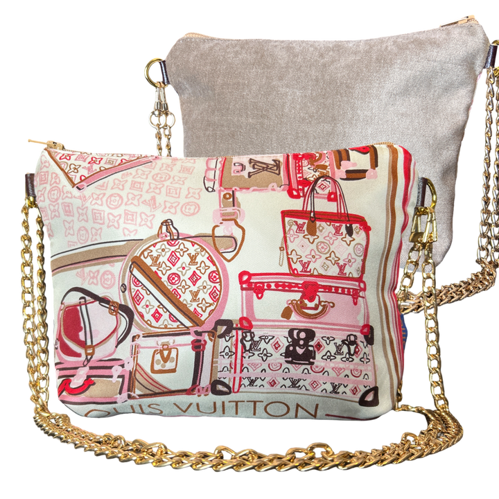 LV Malle Monogram Vintage Silk Scarf Crossbody Bag