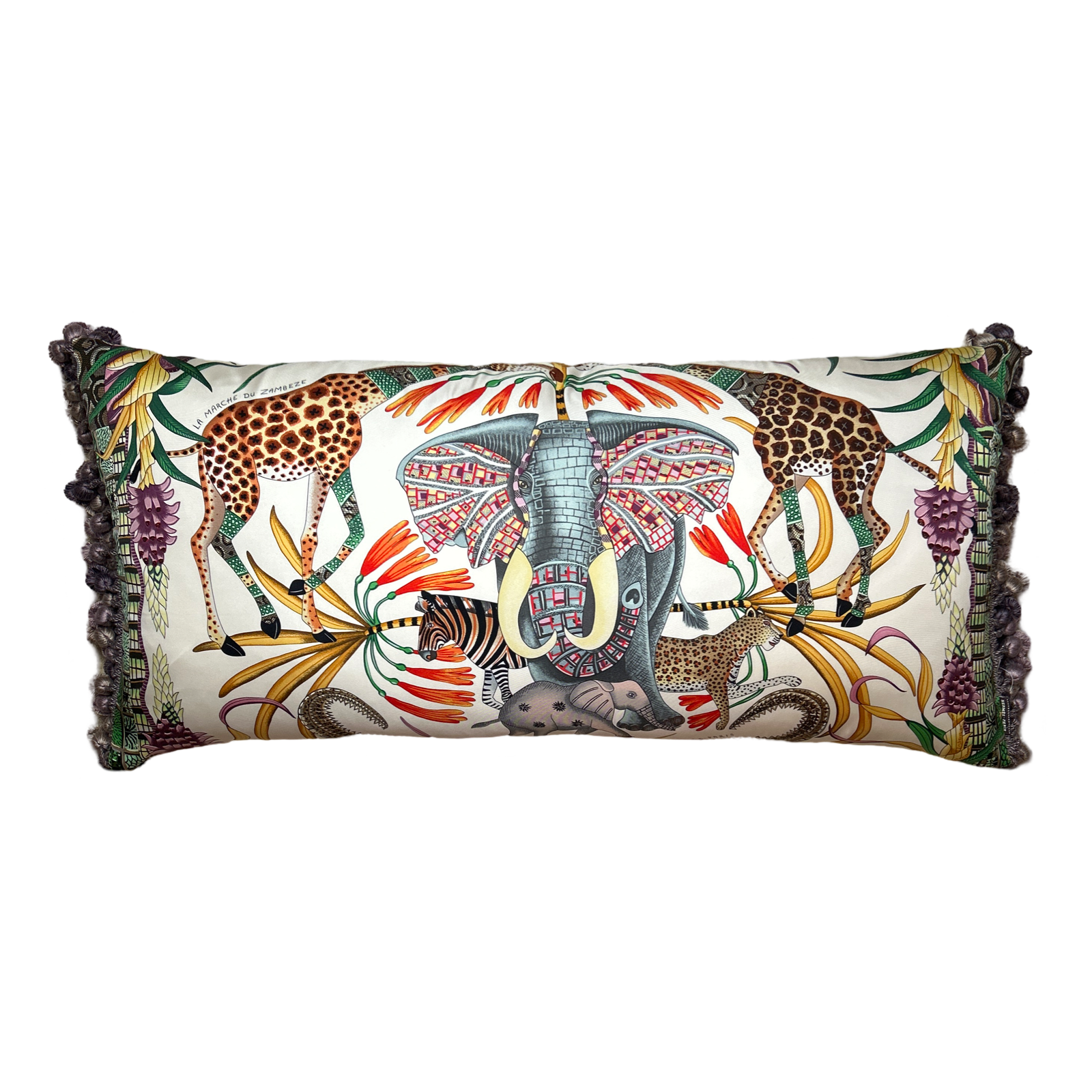 Hermes Marche du Zambeze Scarf Pillow at Vintage Luxe Up