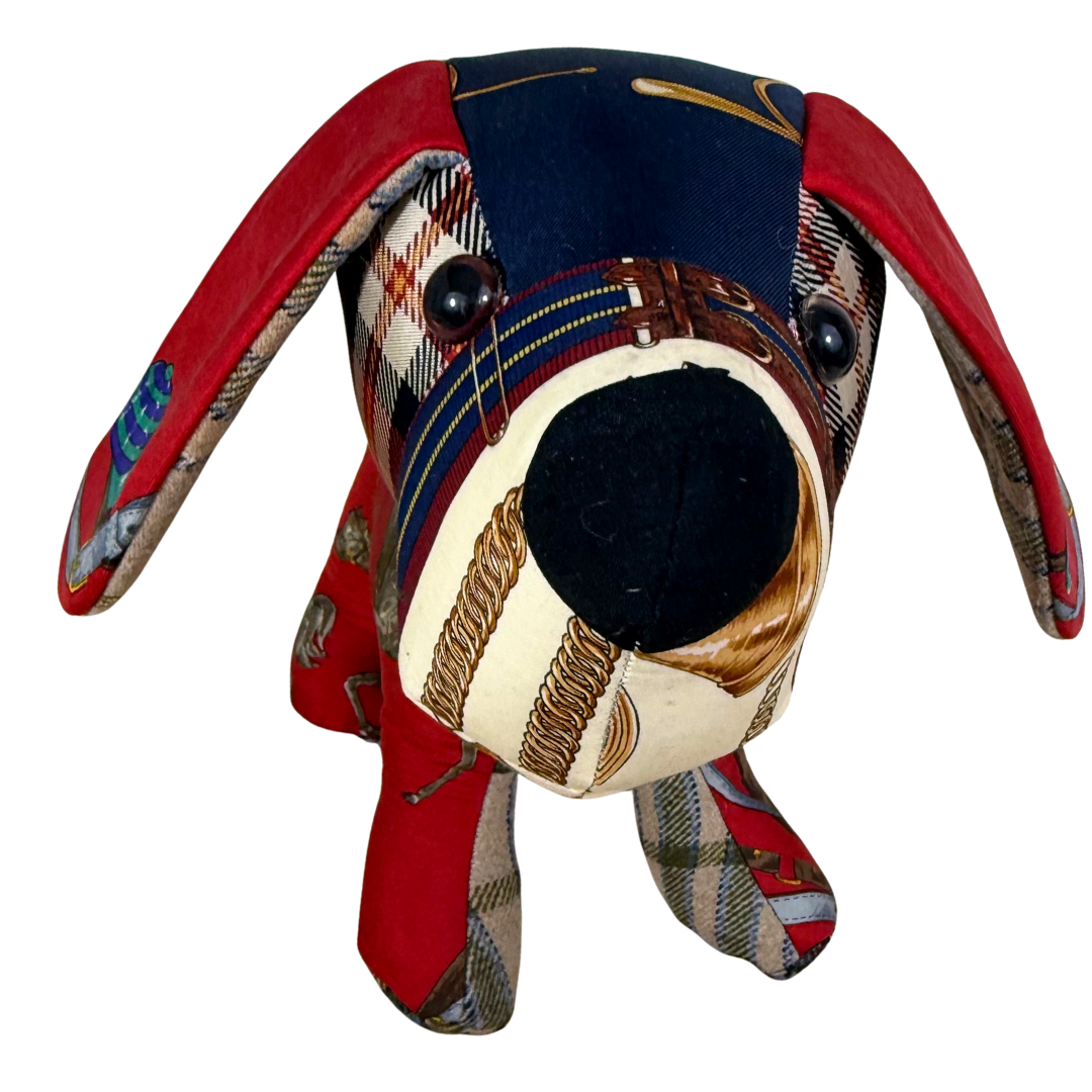 Equestrian Vintage Silk Scarf Loyal Puppy