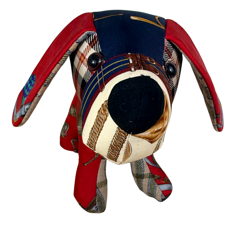 Equestrian Vintage Silk Scarf Loyal Puppy