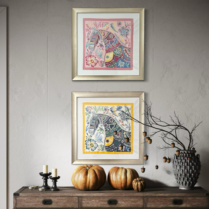 Hermes En Attendant Ulysse Scarf | Hermes Framed Scarf at Vintage Luxe Up