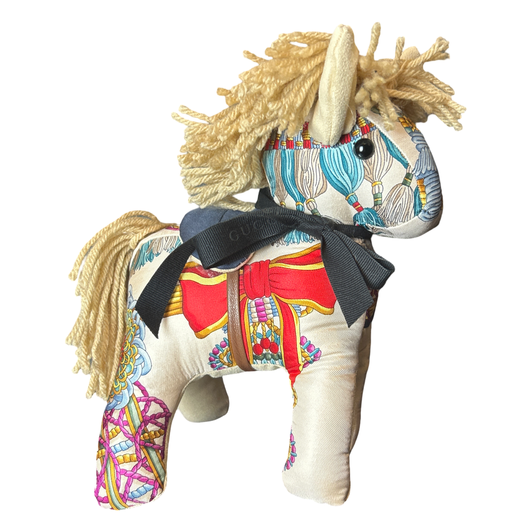 Gucci Tassels Scarf Patchwork Pony at Vintage Luxe Up