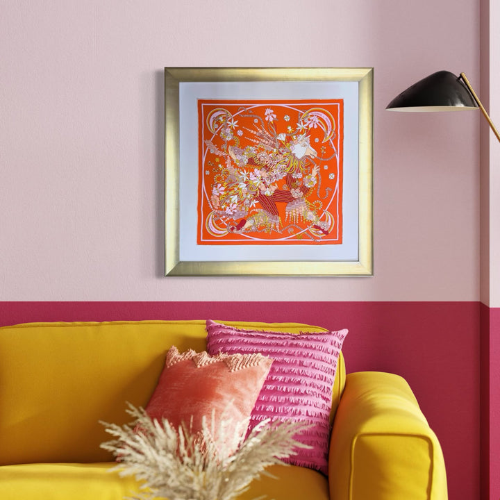 Hermes Danse du Printemps Framed Scarf at Vintage Luxe Up