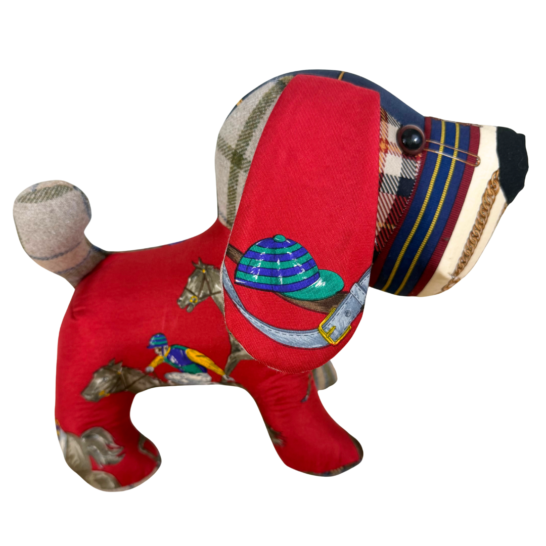 Equestrian Vintage Silk Scarf Loyal Puppy