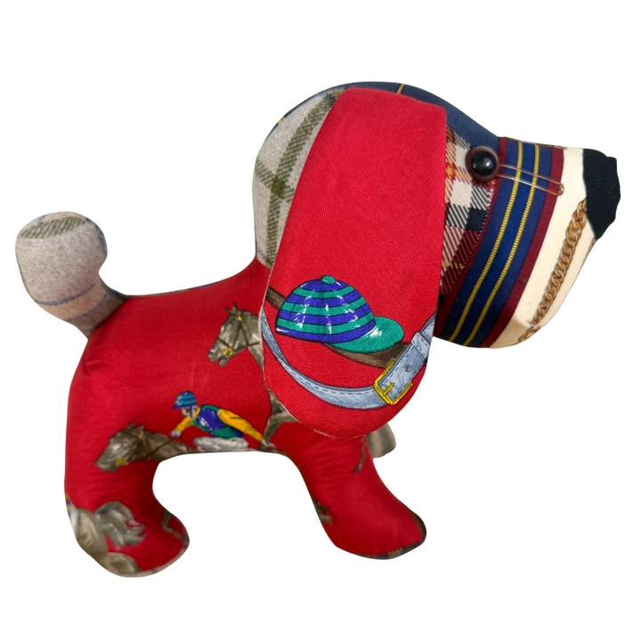 Equestrian Vintage Silk Scarf Loyal Puppy