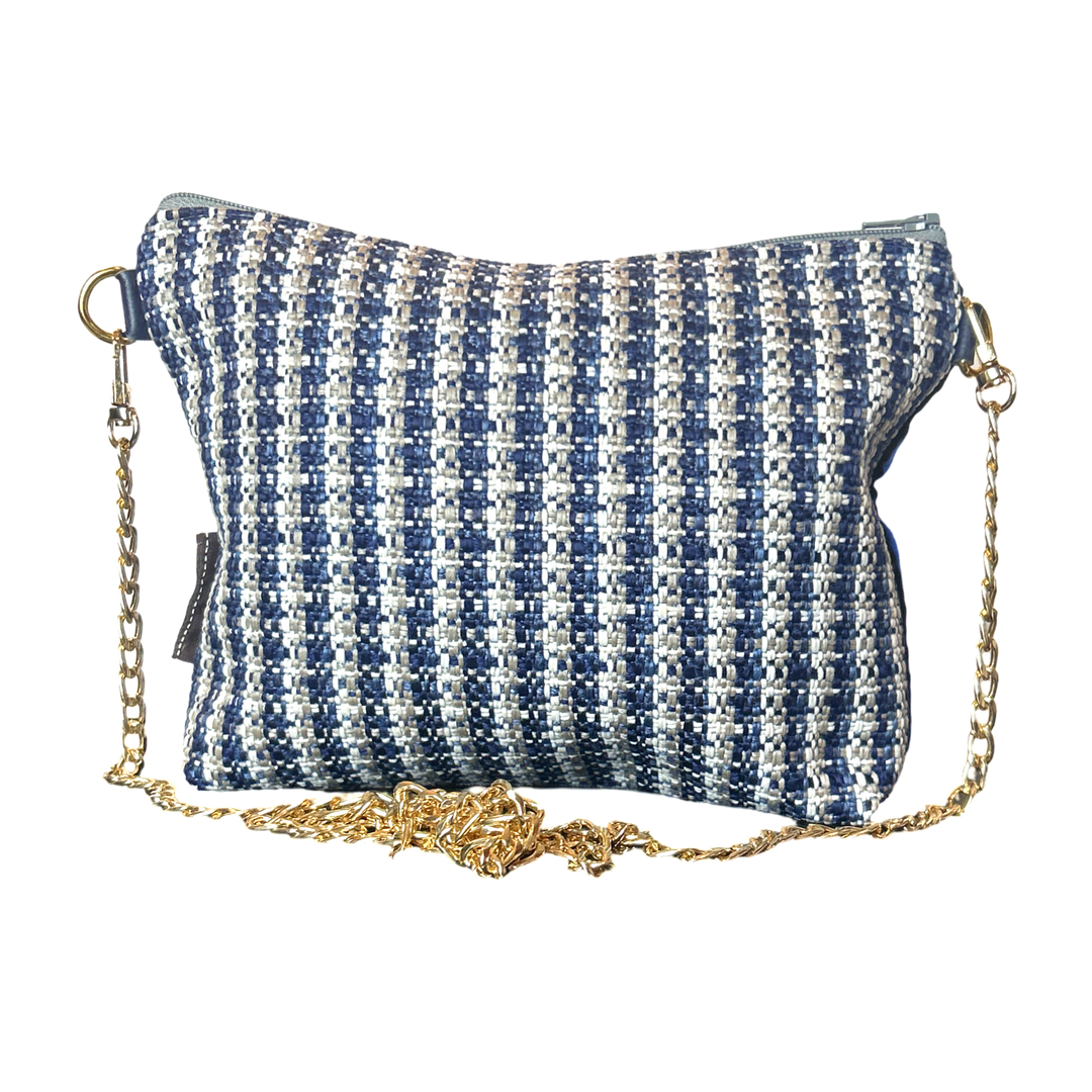 Couvertures et Tenues du Jour Blue Vintage Scarf Crossbody Bag