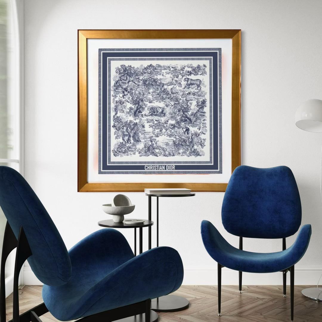 Dior Toile du Jouy Sauvage Scarf | Framed Scarf at Vintage Luxe Up