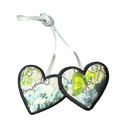 GG Blooms Blue Scarf Double Heart Bag Charm